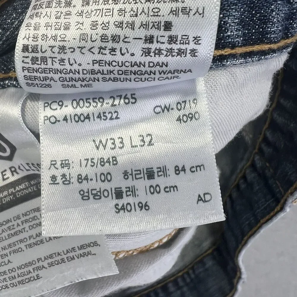 Levi's 559 Jeans Mens 33 Blue Straight Relaxed Fit Distressed Measures 33x31 - Picture 7 of 14